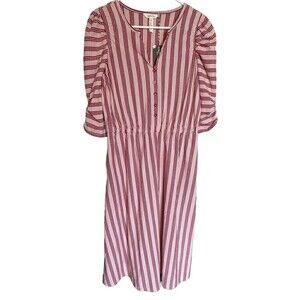 Matilda Jane Heart to Heart McIntosh Red Striped Knit Dress Size S Small NEW